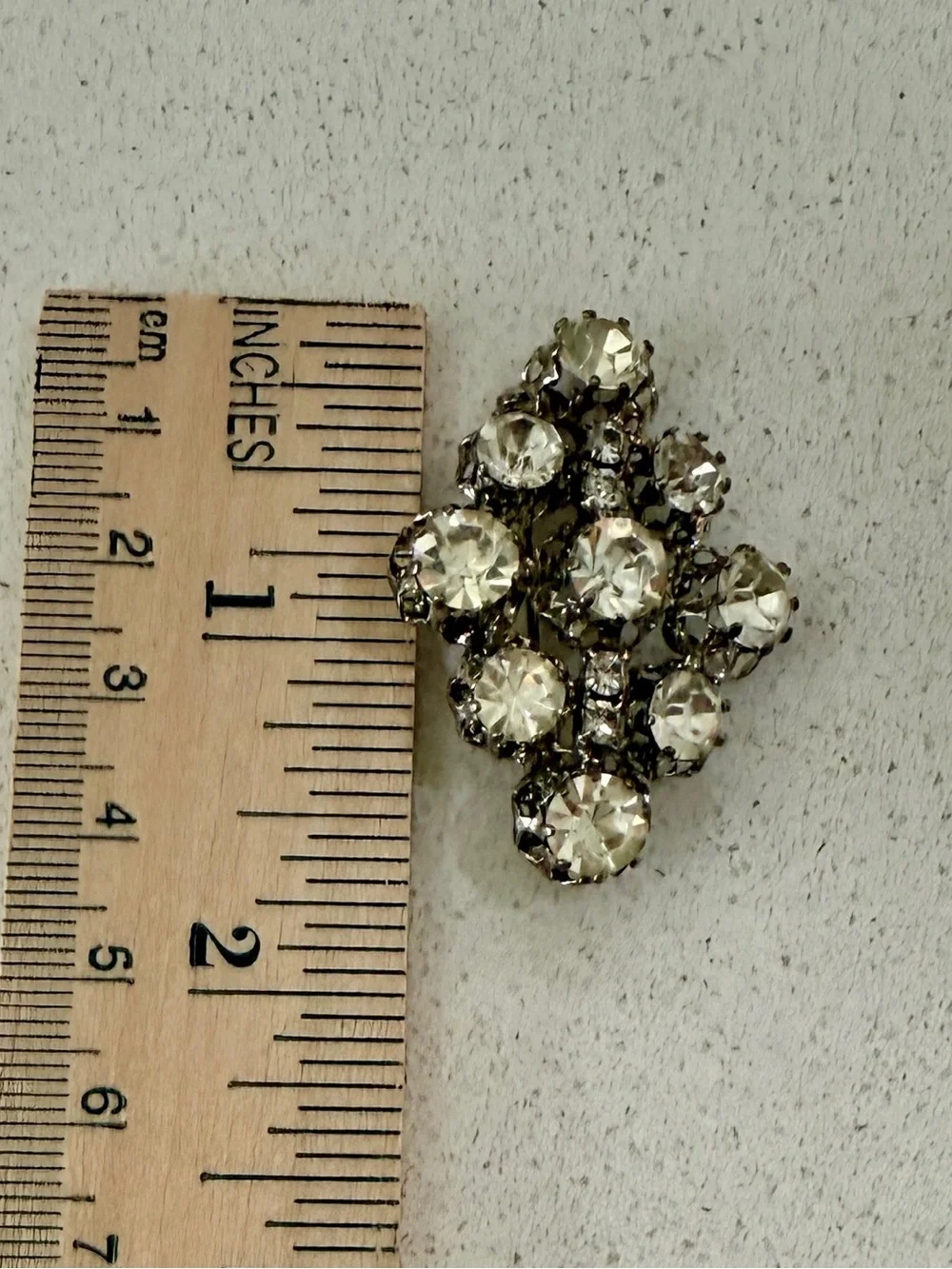 Vintage Rhinestone Cluster Brooch - Clear Sparkle